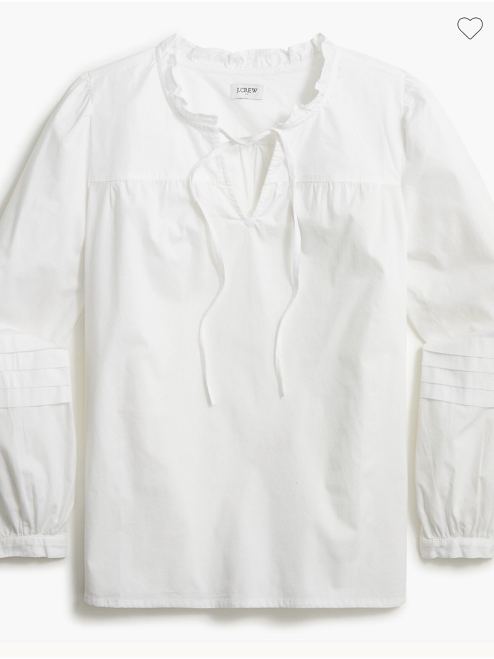 J. Crew White Ruffle Tie-Front Cotton Blouse